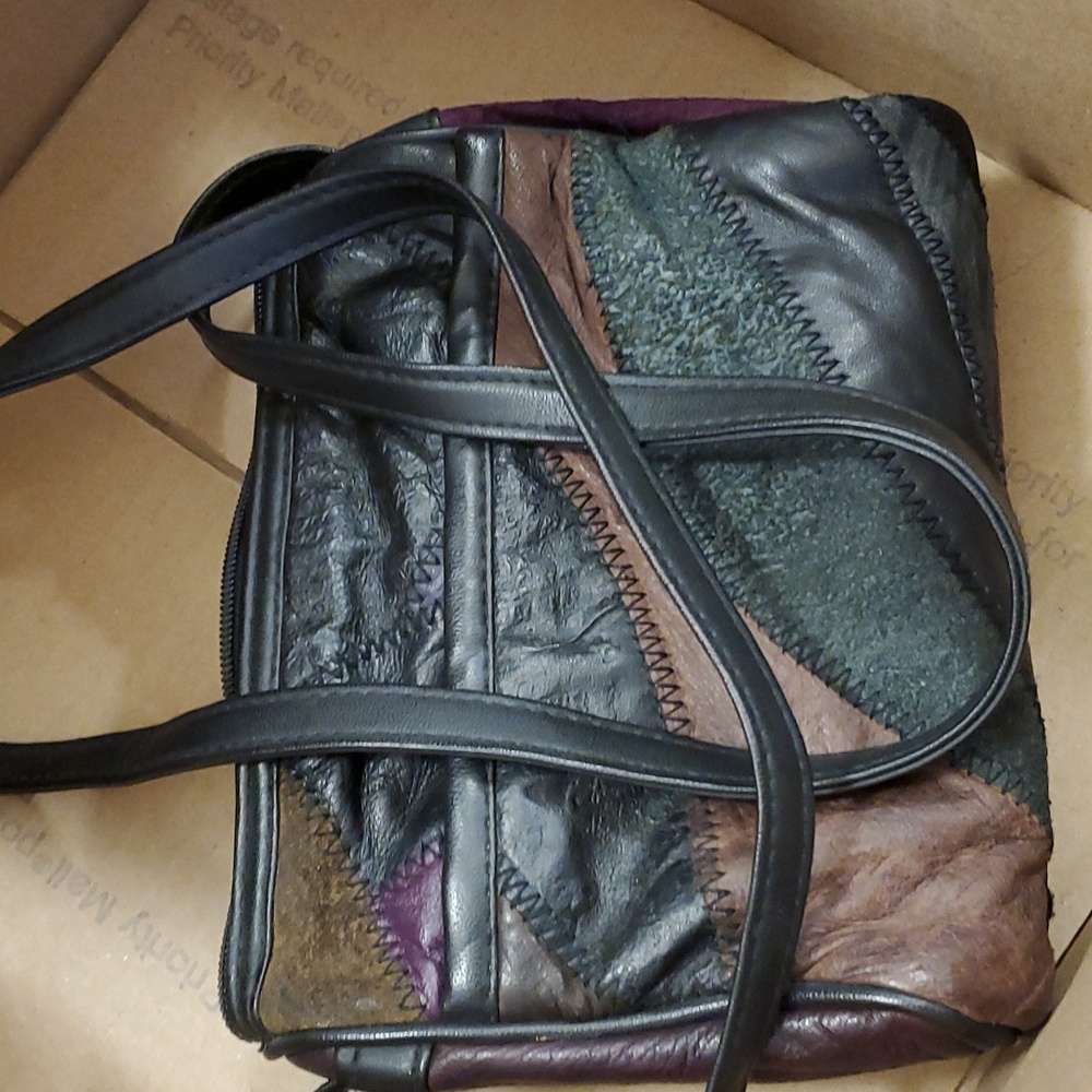 Genuine Leather Patchwork Crossbody Bag Euc - image 5